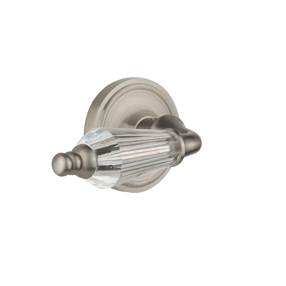 Nostalgic Warehouse CLAPRL Full Passage Set Without Keyhole Classic Rosette with Parlour Lever in Satin Nickel